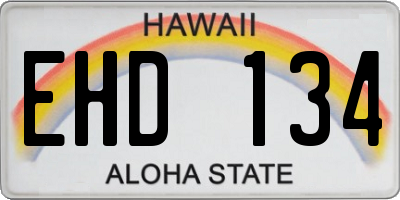 HI license plate EHD134