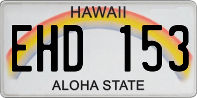 HI license plate EHD153