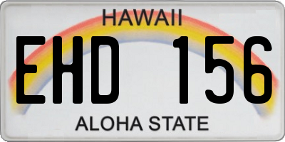 HI license plate EHD156