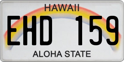 HI license plate EHD159