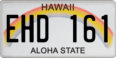 HI license plate EHD161