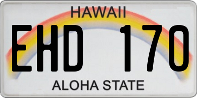 HI license plate EHD170