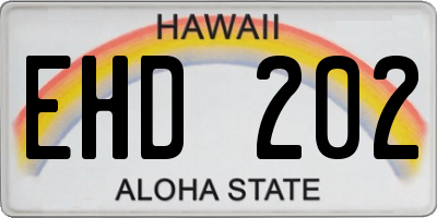 HI license plate EHD202