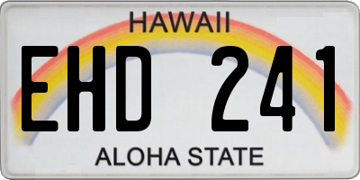 HI license plate EHD241