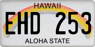 HI license plate EHD253