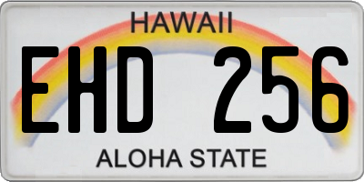 HI license plate EHD256