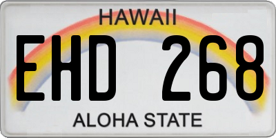 HI license plate EHD268