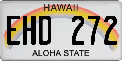 HI license plate EHD272