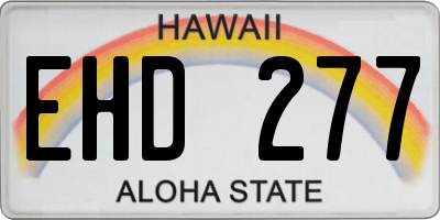 HI license plate EHD277