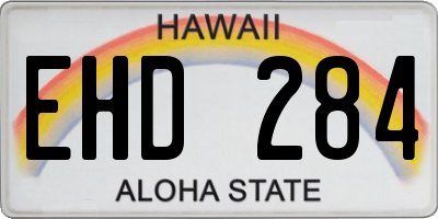 HI license plate EHD284