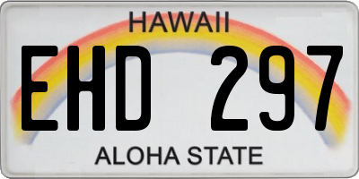HI license plate EHD297