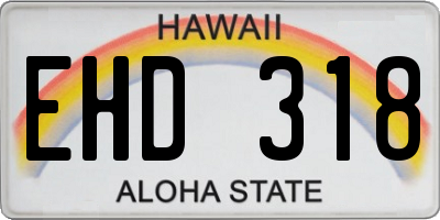 HI license plate EHD318