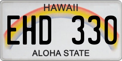 HI license plate EHD330