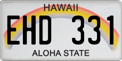HI license plate EHD331