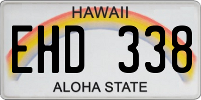 HI license plate EHD338