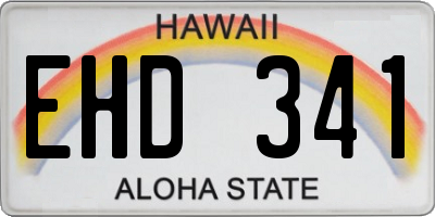HI license plate EHD341