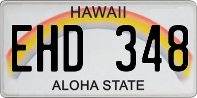 HI license plate EHD348