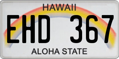 HI license plate EHD367