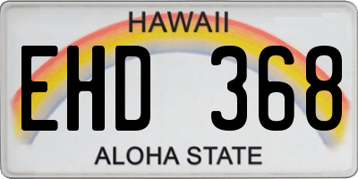 HI license plate EHD368