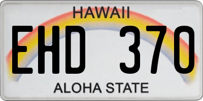 HI license plate EHD370
