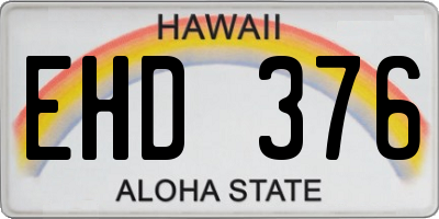 HI license plate EHD376