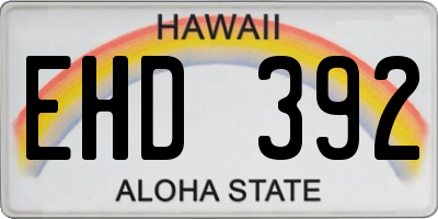 HI license plate EHD392