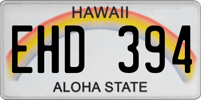 HI license plate EHD394