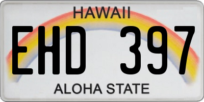 HI license plate EHD397