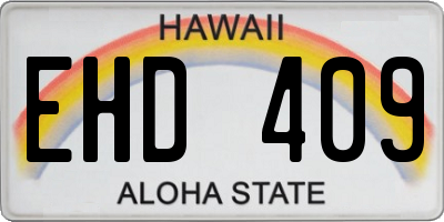 HI license plate EHD409
