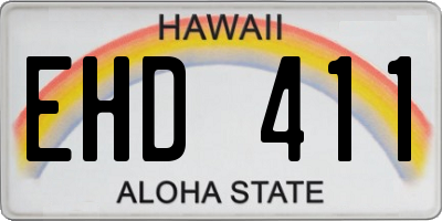 HI license plate EHD411