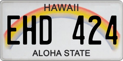 HI license plate EHD424