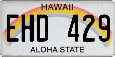 HI license plate EHD429