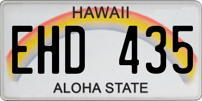 HI license plate EHD435