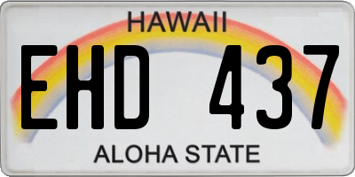 HI license plate EHD437