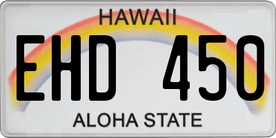 HI license plate EHD450