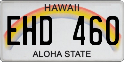 HI license plate EHD460