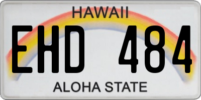 HI license plate EHD484