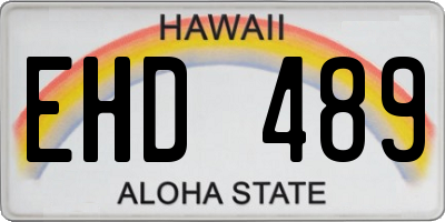 HI license plate EHD489