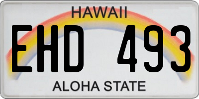HI license plate EHD493