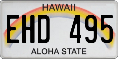 HI license plate EHD495