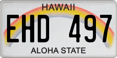 HI license plate EHD497