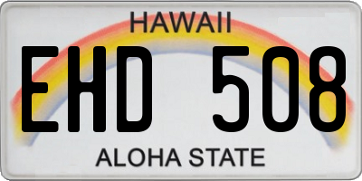 HI license plate EHD508