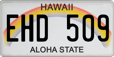 HI license plate EHD509