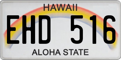 HI license plate EHD516