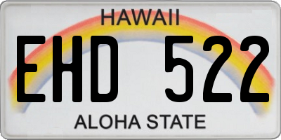 HI license plate EHD522