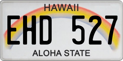 HI license plate EHD527