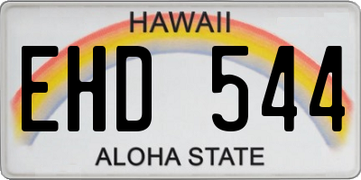 HI license plate EHD544