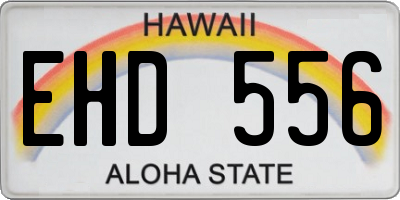 HI license plate EHD556
