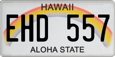HI license plate EHD557
