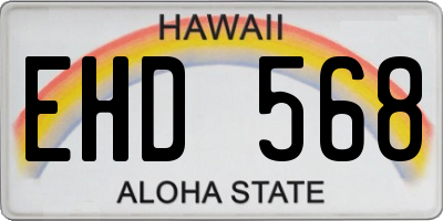 HI license plate EHD568